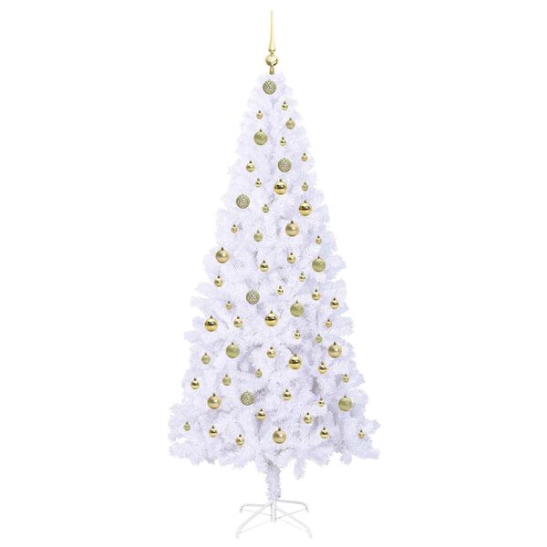 vidaXL Artificial Christmas Tree with Stand White 210 cm PVC and Steel