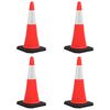vidaXL Reflective Traffic Cones with Heavy Bases 4 pcs 75 cm