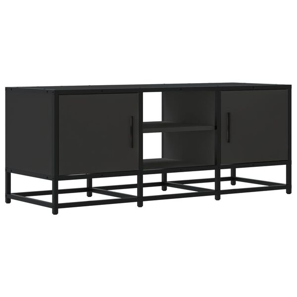 vidaXL TV Cabinet Black 100x35x41 cm Engineered Wood and Metal