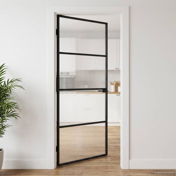 vidaXL Home Door 102 x 201.5 x 3.5 cm Aluminium and Tempered Glass