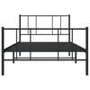 vidaXL Metal Bed Frame without Mattress with Footboard Black 90x200cm