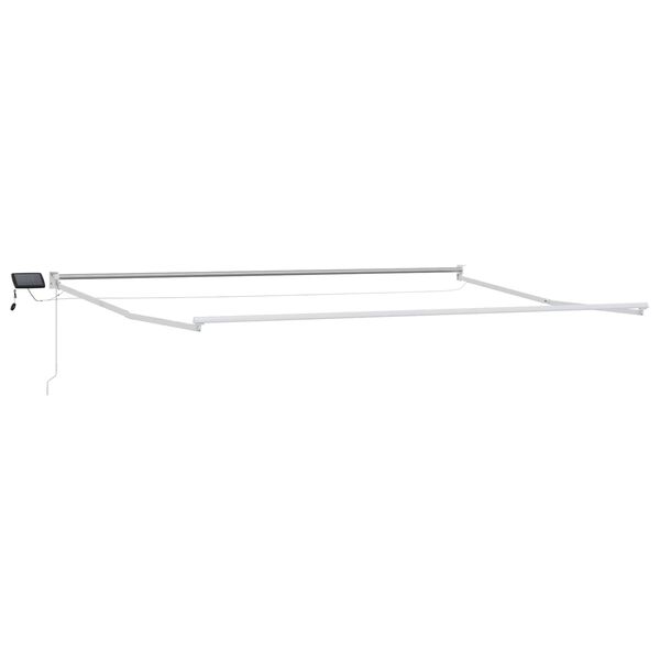 vidaXL Manual Retractable Awning with LEDs White 4 x 2 m