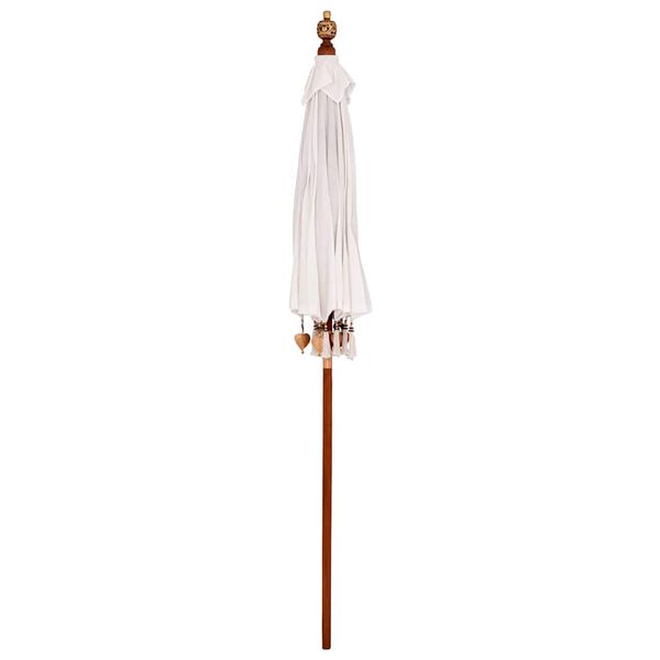 vidaXL Balinese Parasol Cream (180-190) x 260 cm Cotton and solid wood