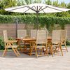 vidaXL 7 Piece Garden Dining Set Beige Poly Rattan and Solid Wood
