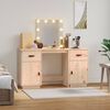 vidaXL Dressing Table Set with LED Solid Wood Pine
