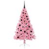 vidaXL Artificial Pre-lit Christmas Tree with 150 LEDs Pink 150 cm PVC