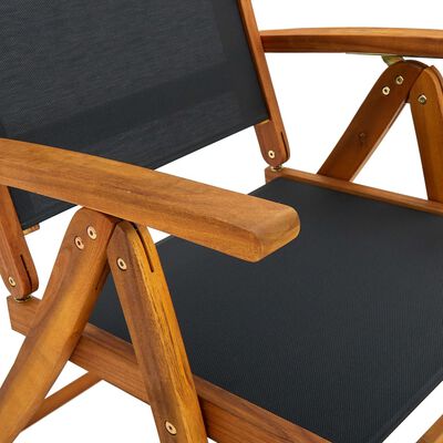 vidaXL Folding Garden Chairs 4 pcs Solid Wood Acacia and Textilene
