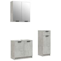 vidaXL 3 Piece Bathroom Cabinet Set Concrete Grey Engineered Wood