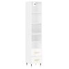 vidaXL Highboard High Gloss White 34.5x34x180 cm Engineered Wood
