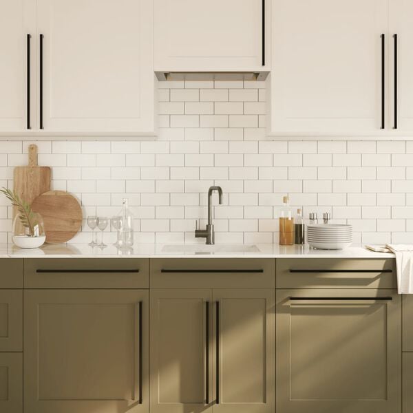 vidaXL Cabinet Handles 20 pcs Black 480 mm Stainless Steel