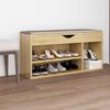 vidaXL Shoe Bench with Cushion Sonoma Oak 104x30x49 cm Engineered Wood