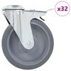 vidaXL 32 pcs Bolt Hole Swivel Casters 125 mm