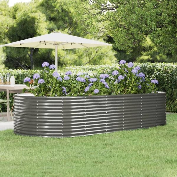 vidaXL Garden Raised Bed Grey 291x140x68 cm Galvanised Steel