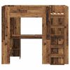vidaXL Loft Bed Frame with Desk Old Wood 98.5 x 200 cm Engineered Wood