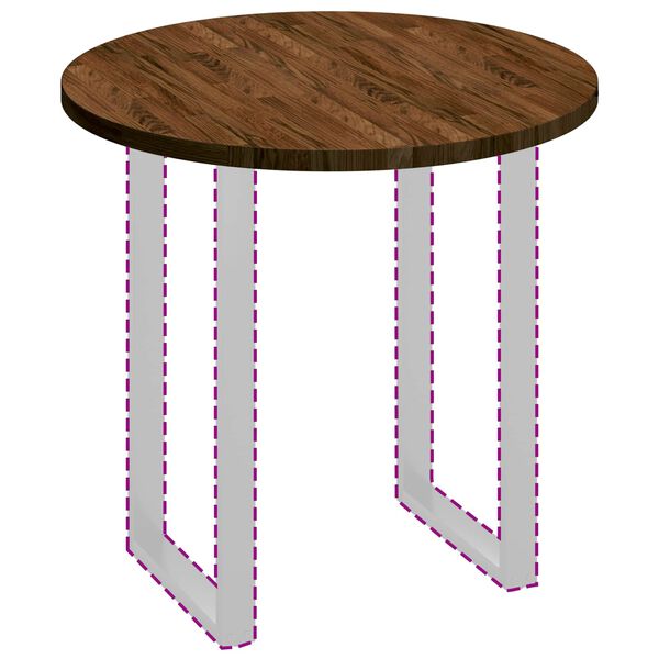 vidaXL Table Top Dark Brown &Oslash; 80 x 2.5 cm Solid Oak Wood