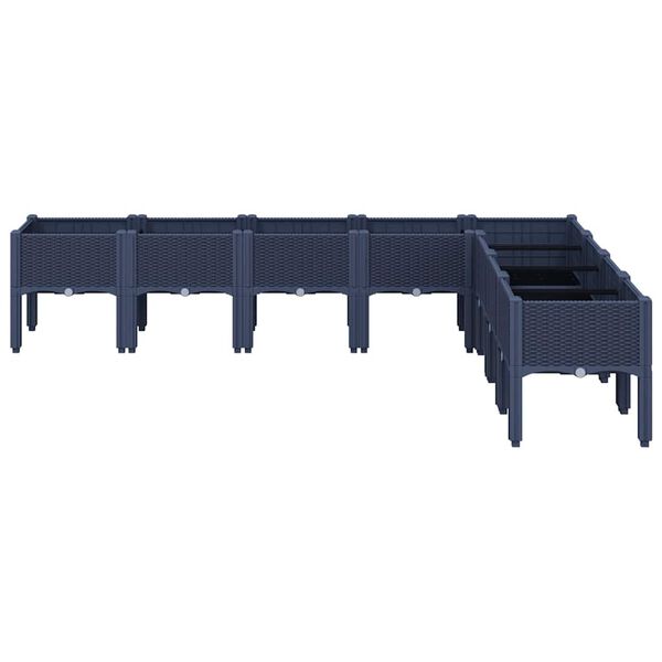 vidaXL Garden Planter with Legs Blue Grey 200x160x42 cm PP