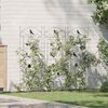 vidaXL Garden Fence 3 pcs Black 112 x 40 cm Steel