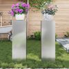 vidaXL Plant Stand 2 pcs Silver 24 x 24 x 75 cm Galvanised steel