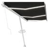 vidaXL Manual Awning with Solar LED 6 x 3 m Anthracite 100% Polyester