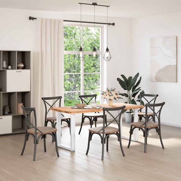 vidaXL Dining Table Legs U-Shaped 2 pcs White 60x(72-73) cm Steel