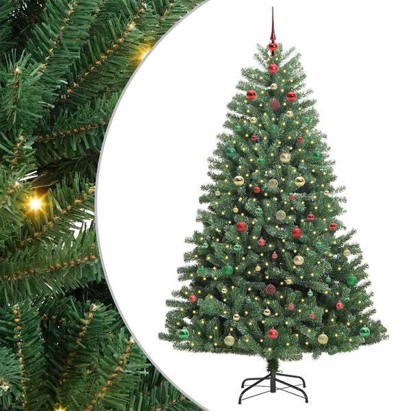 vidaXL Artificial Hinged Christmas Tree Green 300 cm PVC and Metal