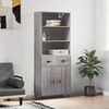 vidaXL Highboard Grey Sonoma 69,5x34x180 cm Engineered Wood