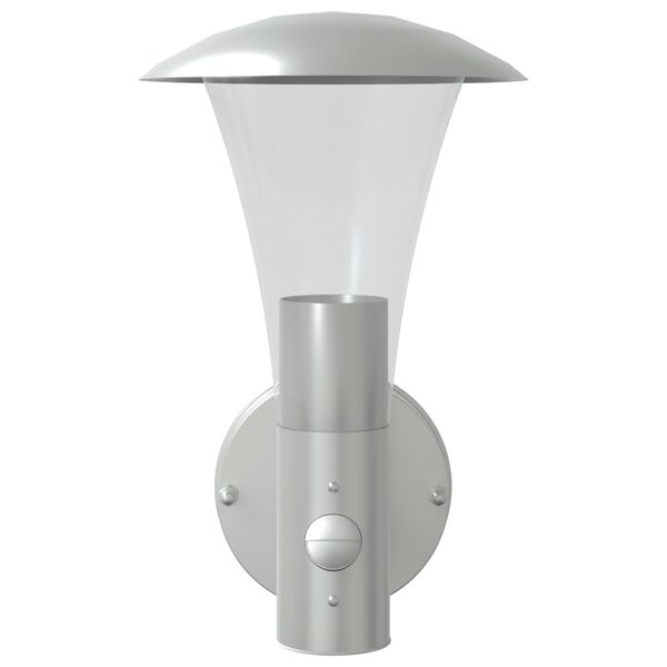 vidaXL Outdoor Wall Lights with Sensors 2pcs Silver Stainless Steel