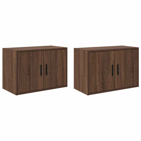 vidaXL Garage Wall Cabinets 2 pcs Brown Oak Engineered Wood