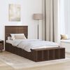 vidaXL Bed Frame with Shelf Brown Oak 100 x 200 cm Engineered Wood