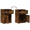 vidaXL Bedside Cabinet with LED Lights Smoked Oak Engineered Wood