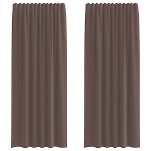 vidaXL Voile Curtains with Tab Top 2 pcs Brown