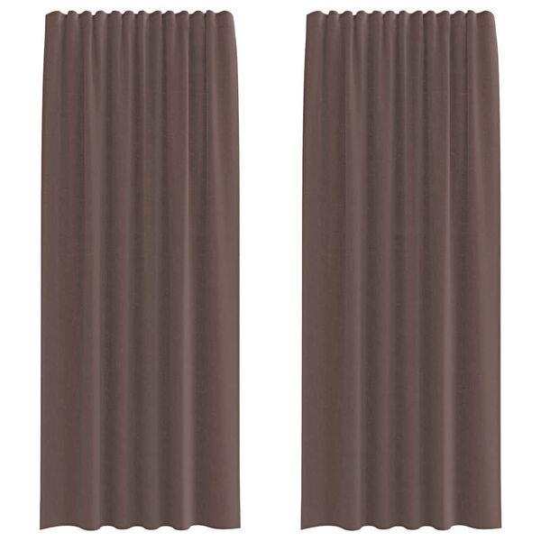 vidaXL Voile Curtains with Tab Top 2 pcs Brown