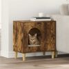 vidaXL Cat House Smoked Oak 51 x 30 x 52 cm Engineered Wood