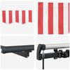vidaXL Retractable Awning Manual Red and White 450 x 350 cm