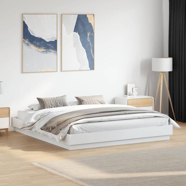 vidaXL Bed Frame without Mattress White 180x200 cm Super King