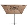 vidaXL Cantilever Garden Parasol with LED lights and Steel Pole 250x250 cm Taupe
