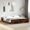 vidaXL Bed Frame with Drawers without Mattress Smoked Oak 200x200 cm