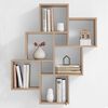 FMD Wall-mounted Shelf with 8 Compartments Oak