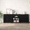vidaXL Sideboard 3 pcs Black Oak 70 x 41 x 75 cm Engineered Wood