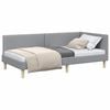 vidaXL Corner Bed Frame Light Grey 100 cm x 200 cm Velvet
