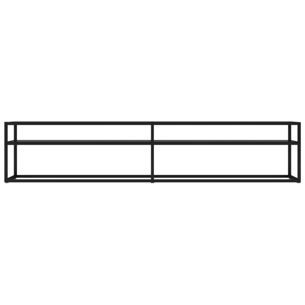 vidaXL TV Cabinet Black 200x40x40.5 cm Tempered Glass