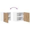 vidaXL Hanging Cabinet with Door Artisan Oak and White 40 x 31 x 40 cm