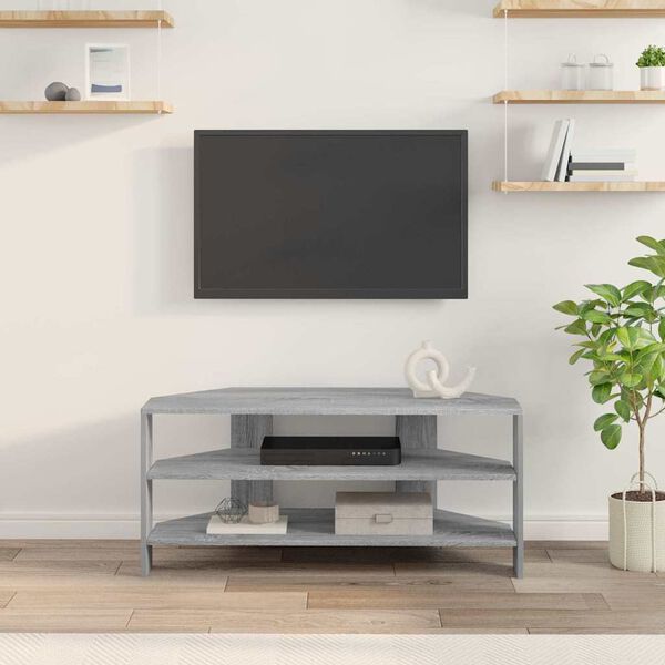 vidaXL Corner TV Cabinet Grey Sonoma 102x40.5x45cm Engineered Wood