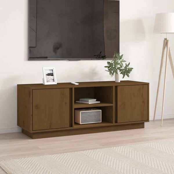 vidaXL TV Cabinet Honey Brown 110x35x40.5 cm Solid Wood Pine