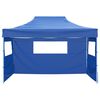 vidaXL Foldable Tent with 3 Walls 3x4.5 m Blue