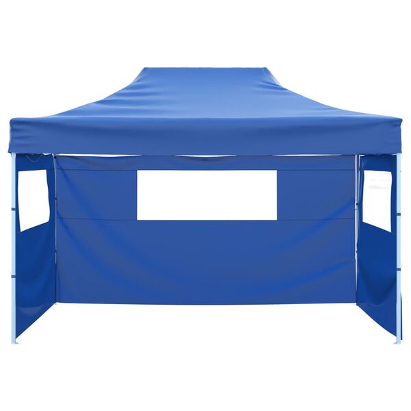 vidaXL Foldable Tent with 3 Walls 3x4.5 m Blue