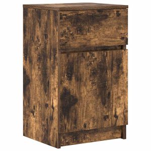 vidaXL Bedside Cabinet Smoked Oak 39x35x65 cm Engineered Wood