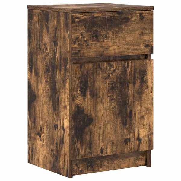 vidaXL Bedside Cabinet Smoked Oak 39x35x65 cm Engineered Wood