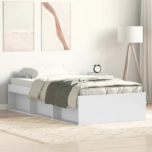 vidaXL Bed Frame without Mattress White 75x190 cm Small Single Small Single