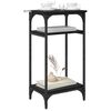 vidaXL Side Table with Shelf Black Oak 40 x 30 x 75 cm Engineered Wood